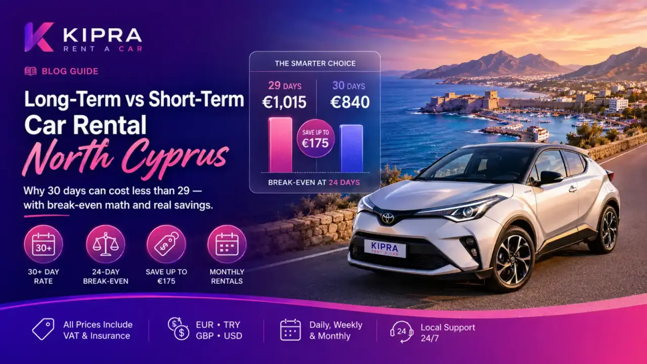 Long-Term Car Rental in North Cyprus: When 30 Days Beats 29 (and the Math Behind It)