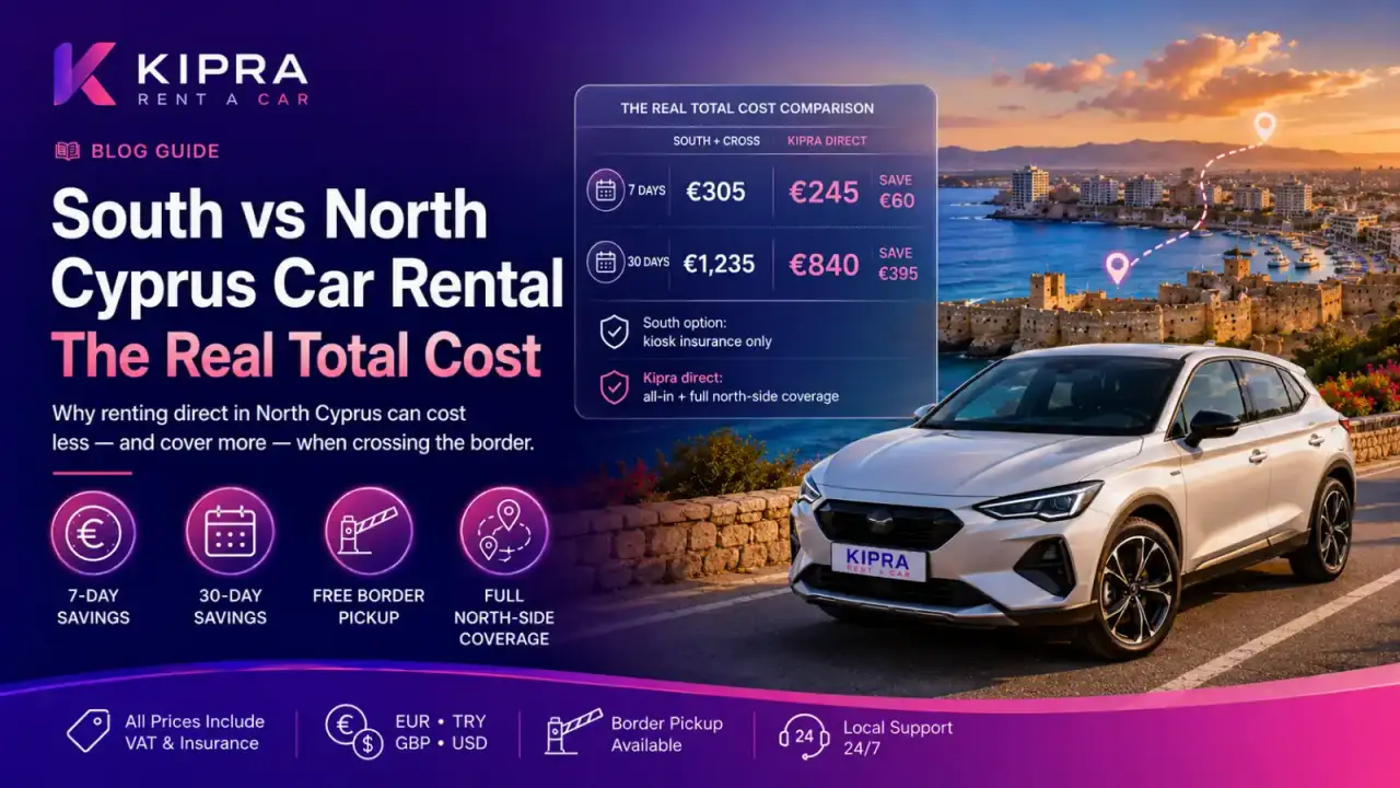South vs North Cyprus Car Rental: The Real Total Cost of Crossing the Border