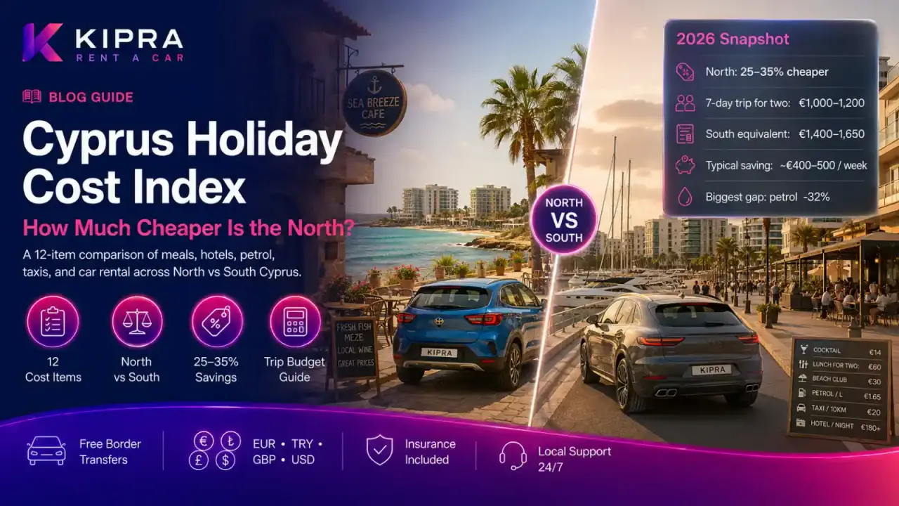 Cyprus Holiday Cost Index: How Much Cheaper Is the North? A 12-Item Comparison vs the South